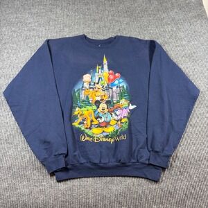 Walt Disney World Sweatshirt Men's XL Mickey Mouse Hanes Navy Blue